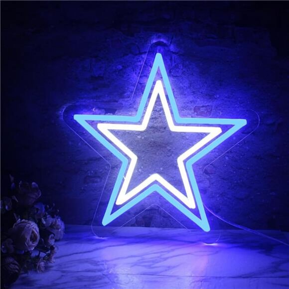 Urban Outfitters Other - Dallas Cowboys Star Logo Bright Neon LED Wall Sign VIVID Blue